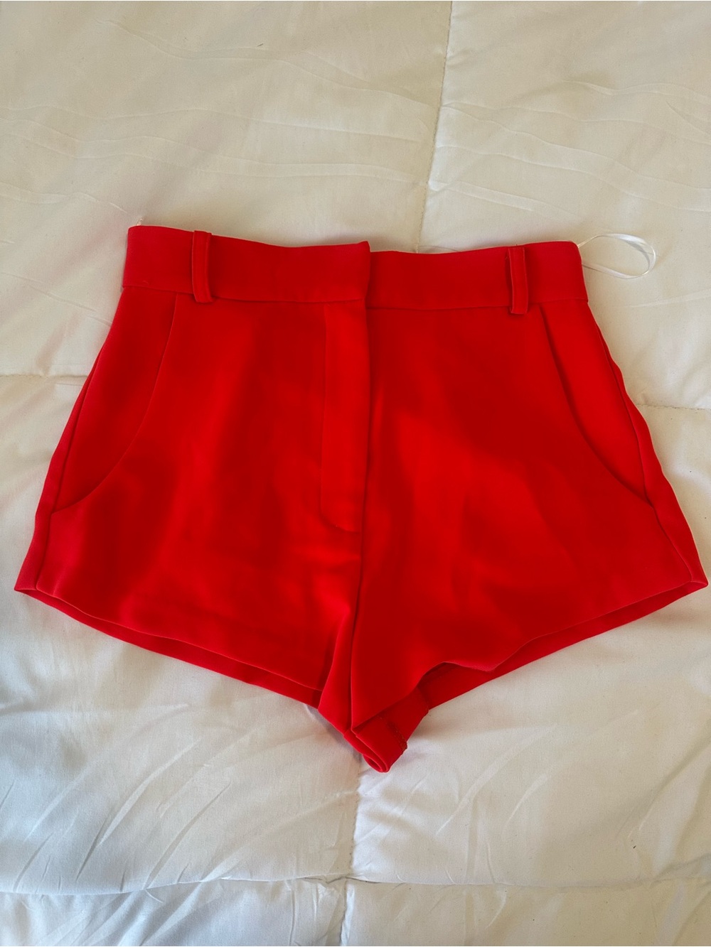 High-Waisted Tailored Shorts – Bright Red (XS, Fits XXS)